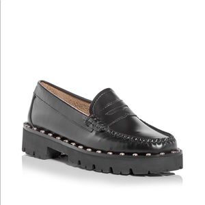 G.H. BASS BLACK STUDDED LOAFERS
